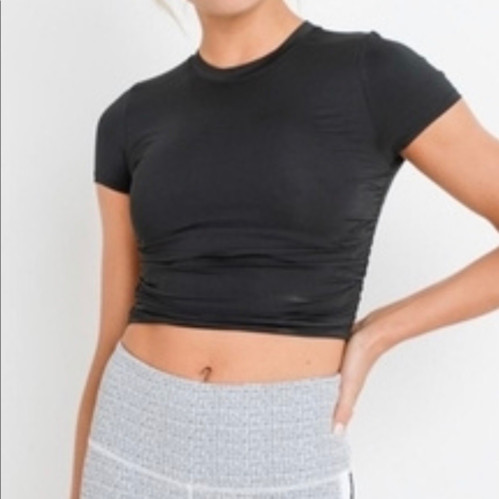 MonoB Gathered Side Crop Top